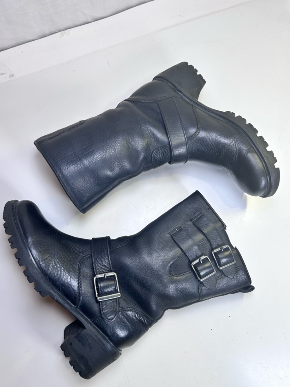 Rockport Hydro-Shield Black Leather Moto Buckle Waterproof Boots Size 6.5. - Picture 2 of 15